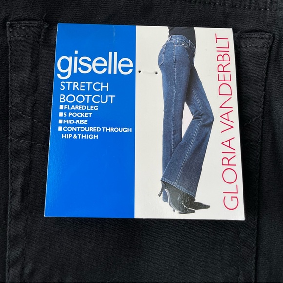 Black Jeans 16W Short Length Giselle Stretch Bootcut Mid Rise Gloria Vanderbilt - Picture 5 of 12